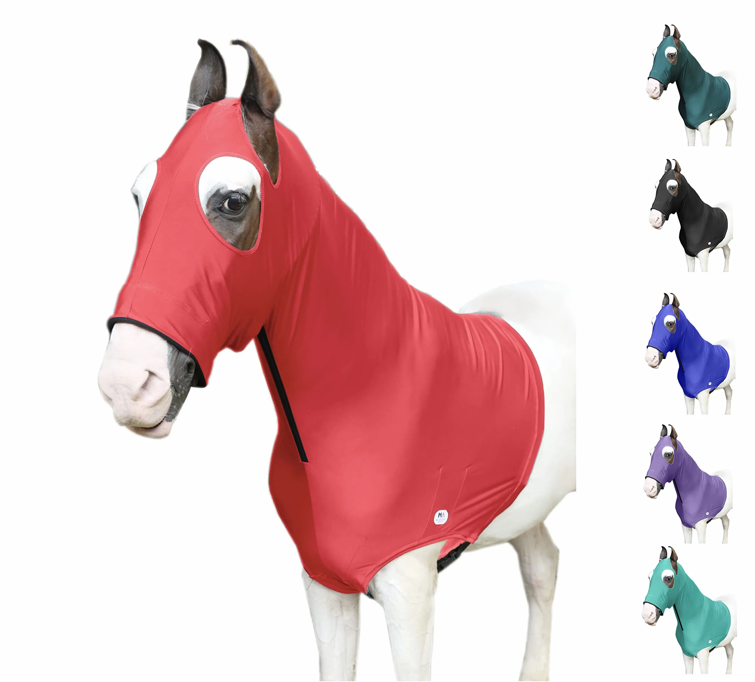 Majestic Ally Cagoule Cheval Lycra Extensible Fermeture Éclair