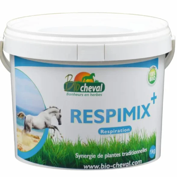 Respimix Aliment Complémentaire Équin 100% Bio Confort Respiratoire Mélange d'Herbes Séchées Cheval Poney Âne sans Céréales ni Mélasse
