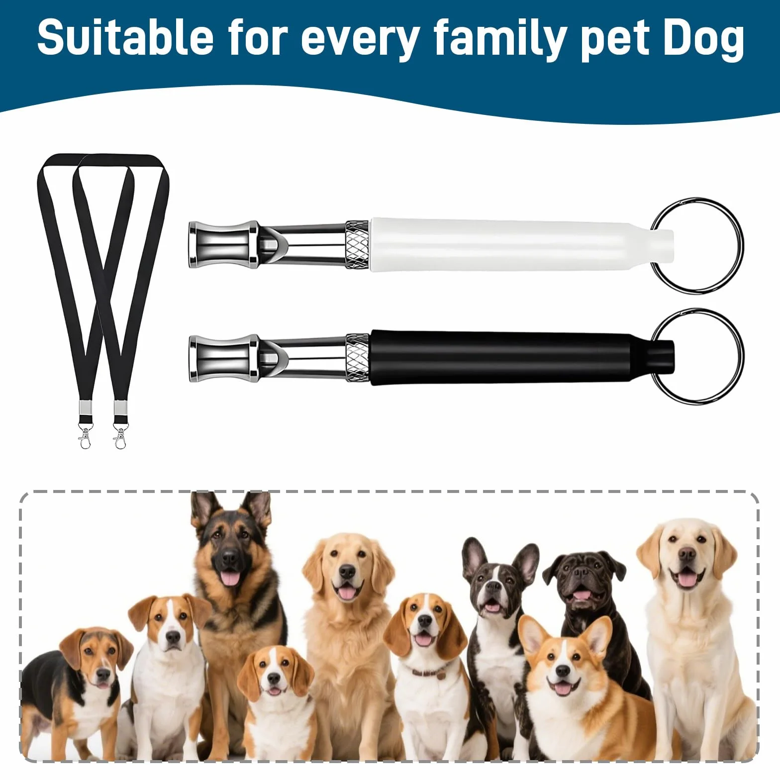 Sifflet Ultrason Chien Anti Aboiement Lot de 2 – Haute Fréquence Silencieux Aide Rappel Éducation Canine