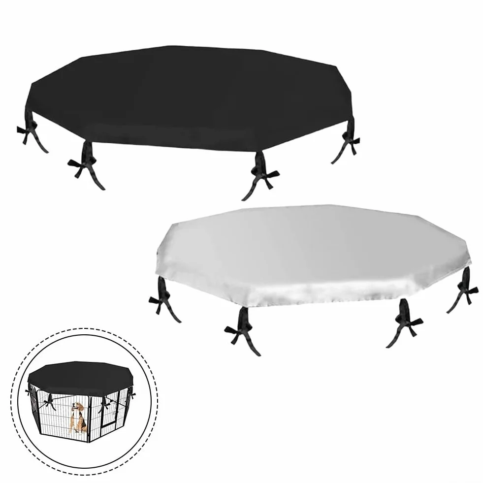 Housse de parc extérieur pour chien 8 panneaux imperméable tissu Oxford anti-UV