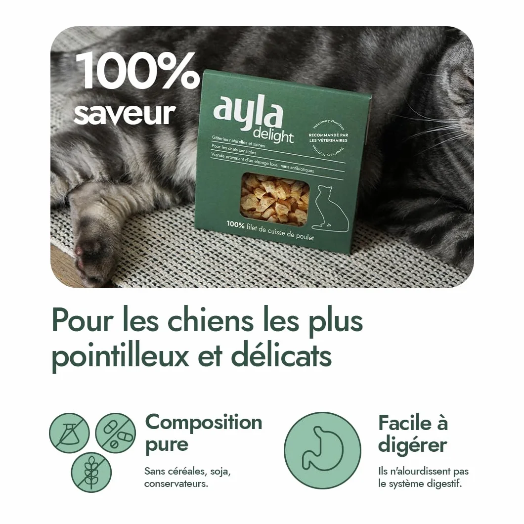 AYLA Friandises pour chat lyophilisées Riche en protéines Booster pelage muscles 140 g mélange