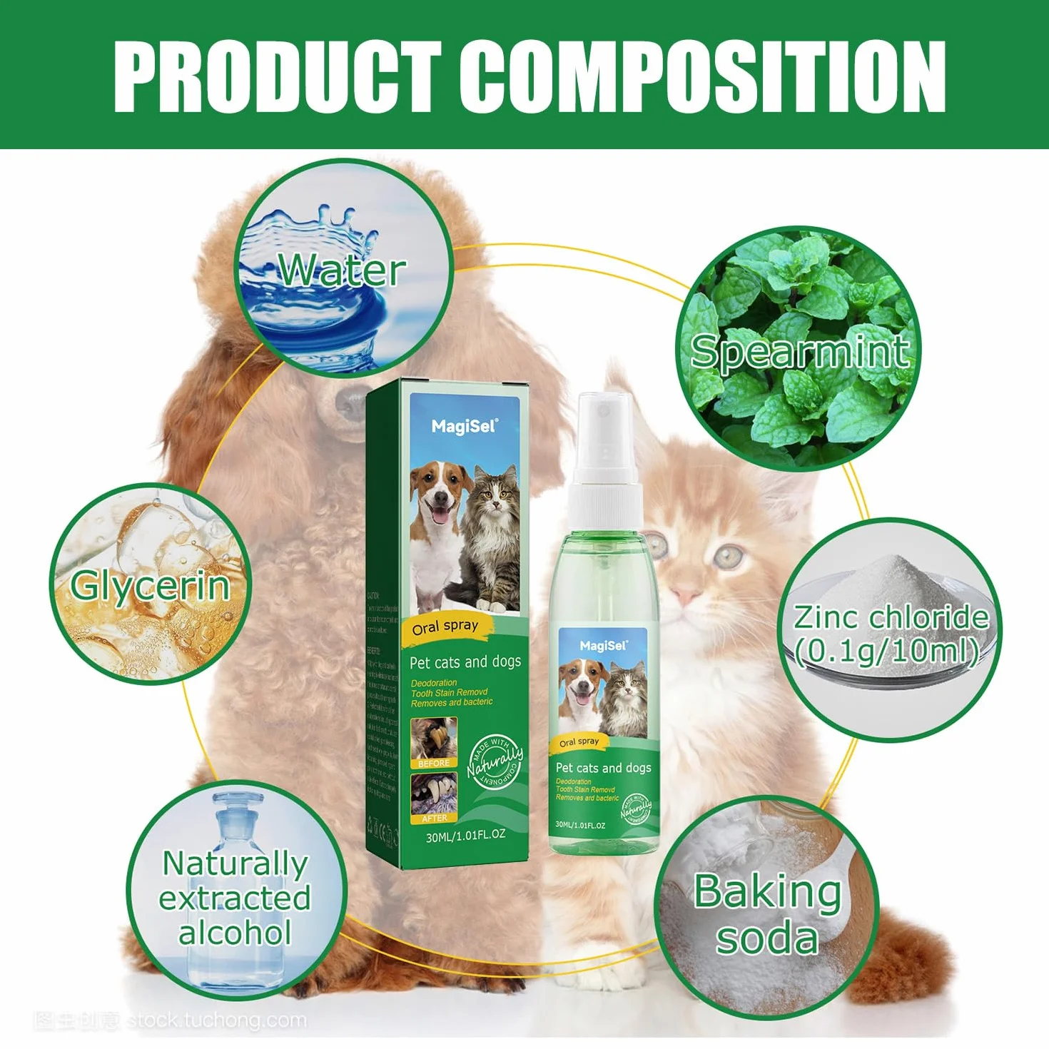 Dentifrice Chien Chats Spray Dentaire Soins Dentaires Sans Rinçage Élimine Plaque Haleine Fraîche 30ml
