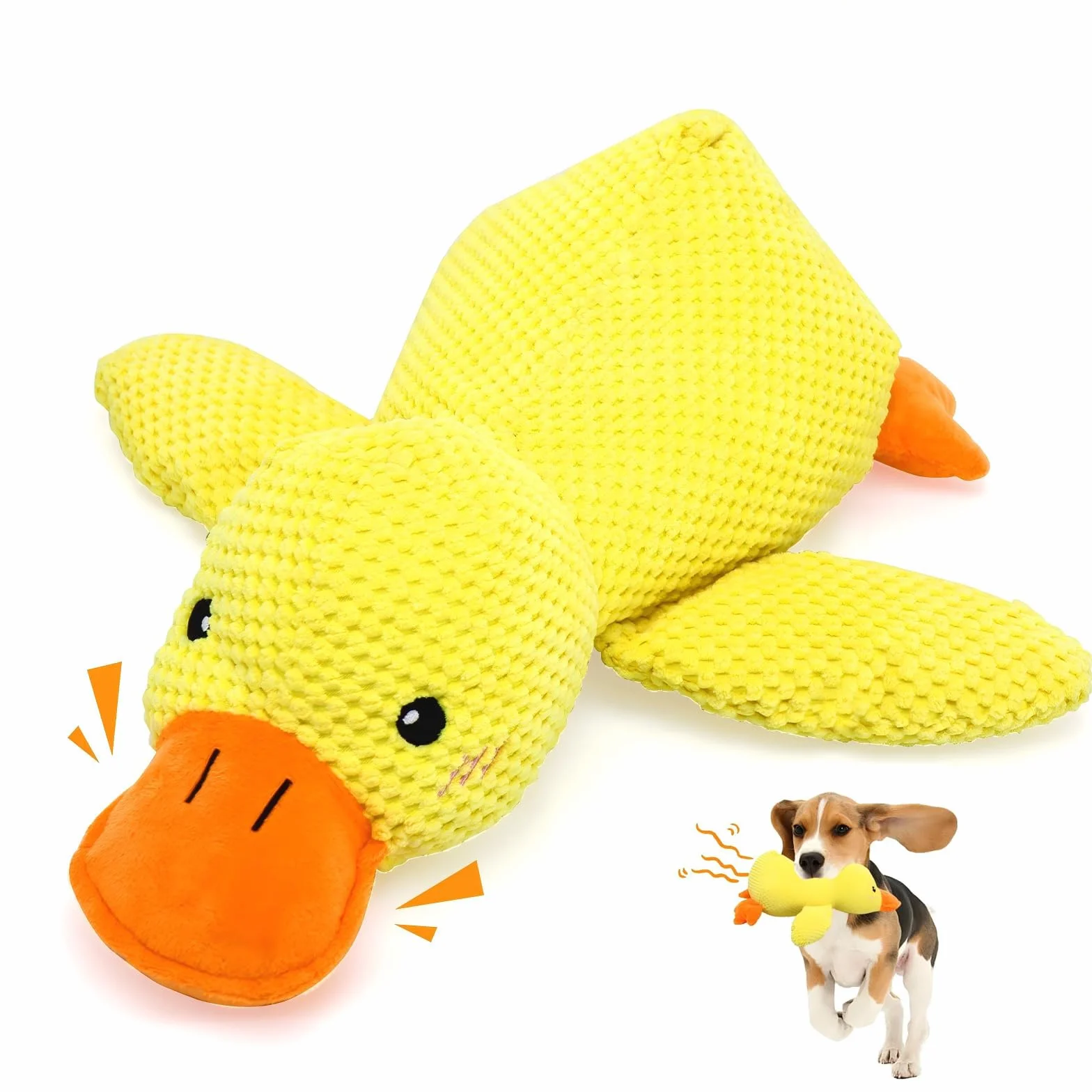 Jouet pour Chien en Peluche Canard Couineur 30 cm Anti-Stress Doux et Résistant