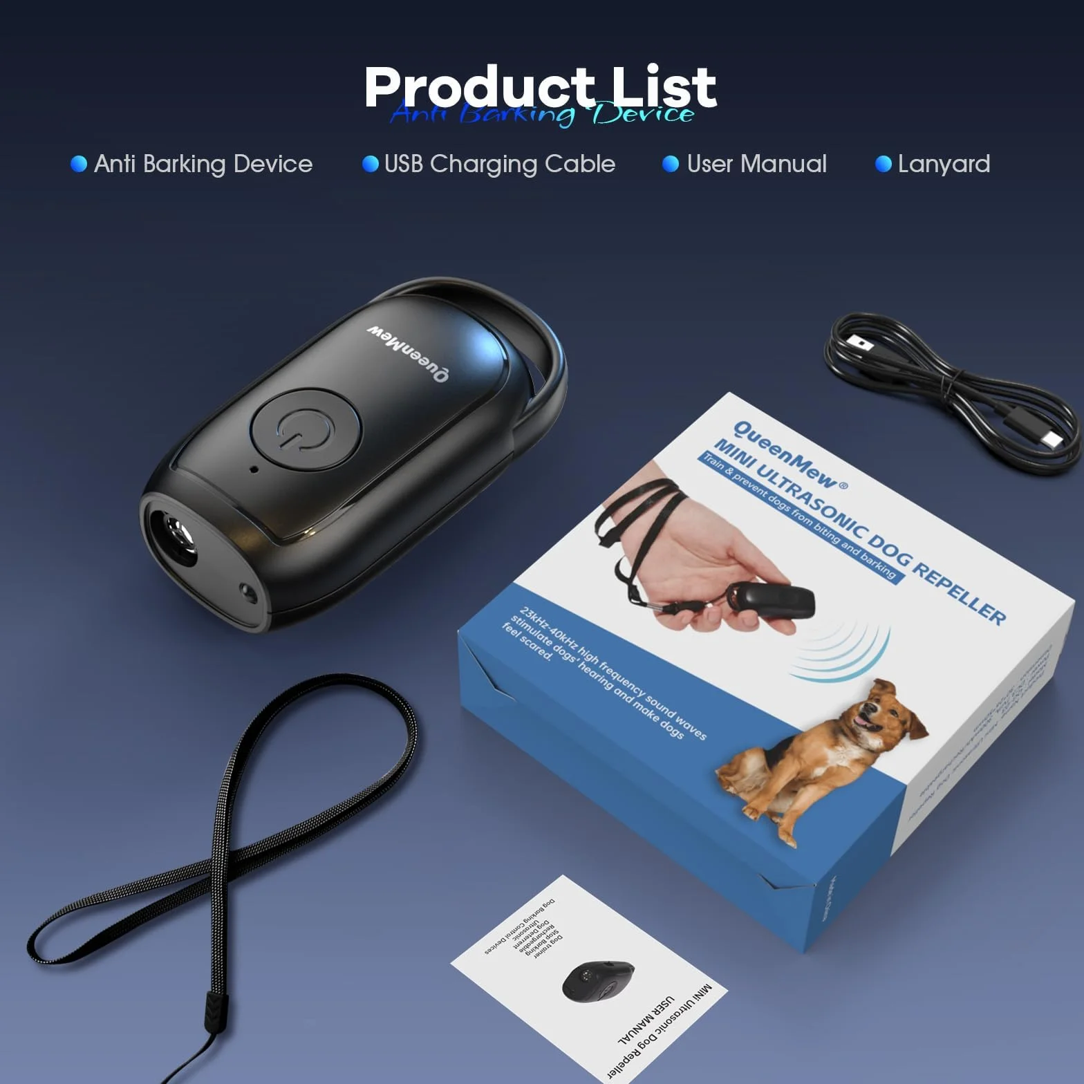 Boitier Anti Aboiement Chien Ultrason Portatif avec LED Intérieur Extérieur