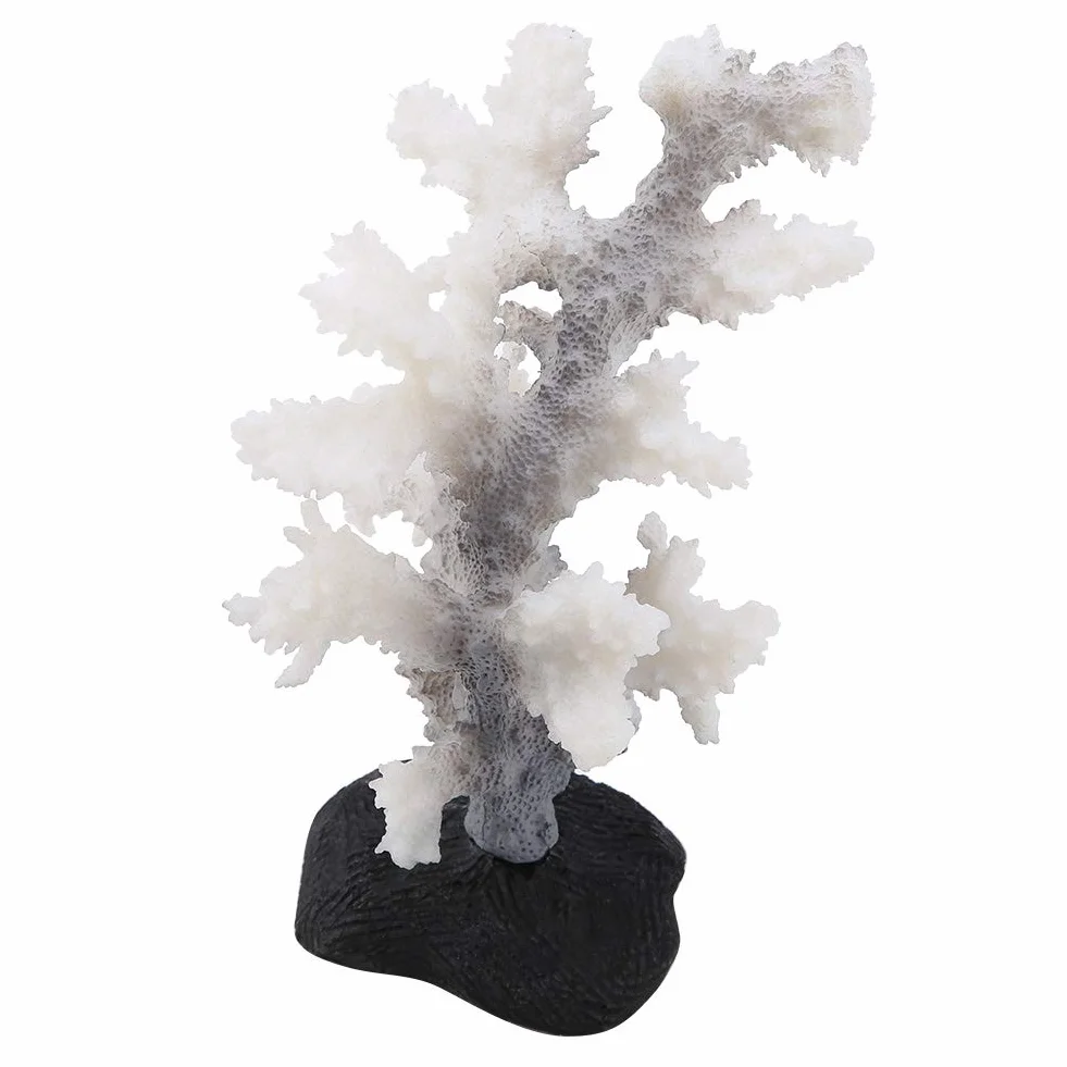 Corail artificiel lumineux anémone en silicone pour aquarium gris