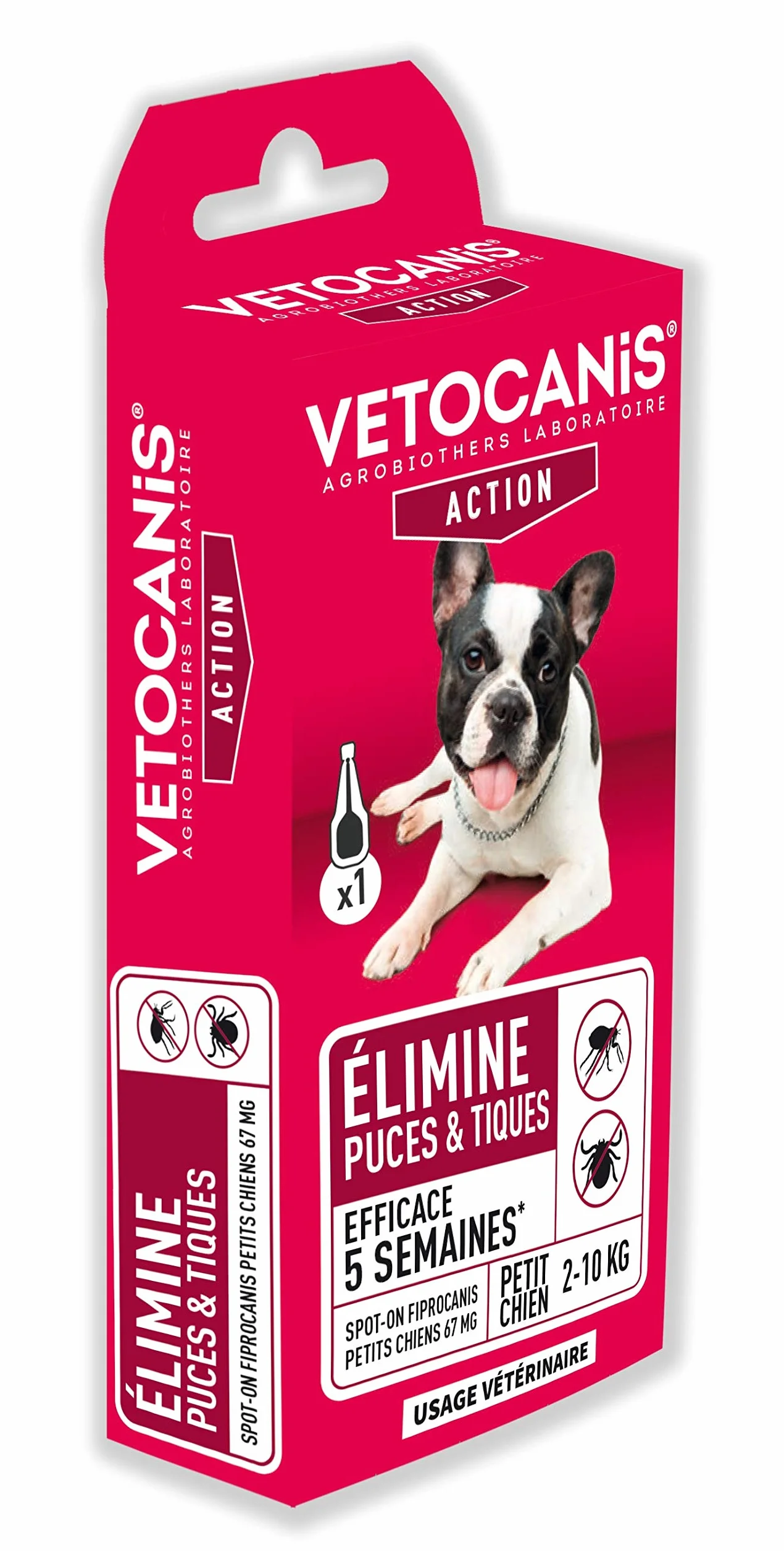 Vétocanis Fiprocanis Pipette Anti-Puces Anti-Tiques Chien 2-10 kg Antiparasitaire