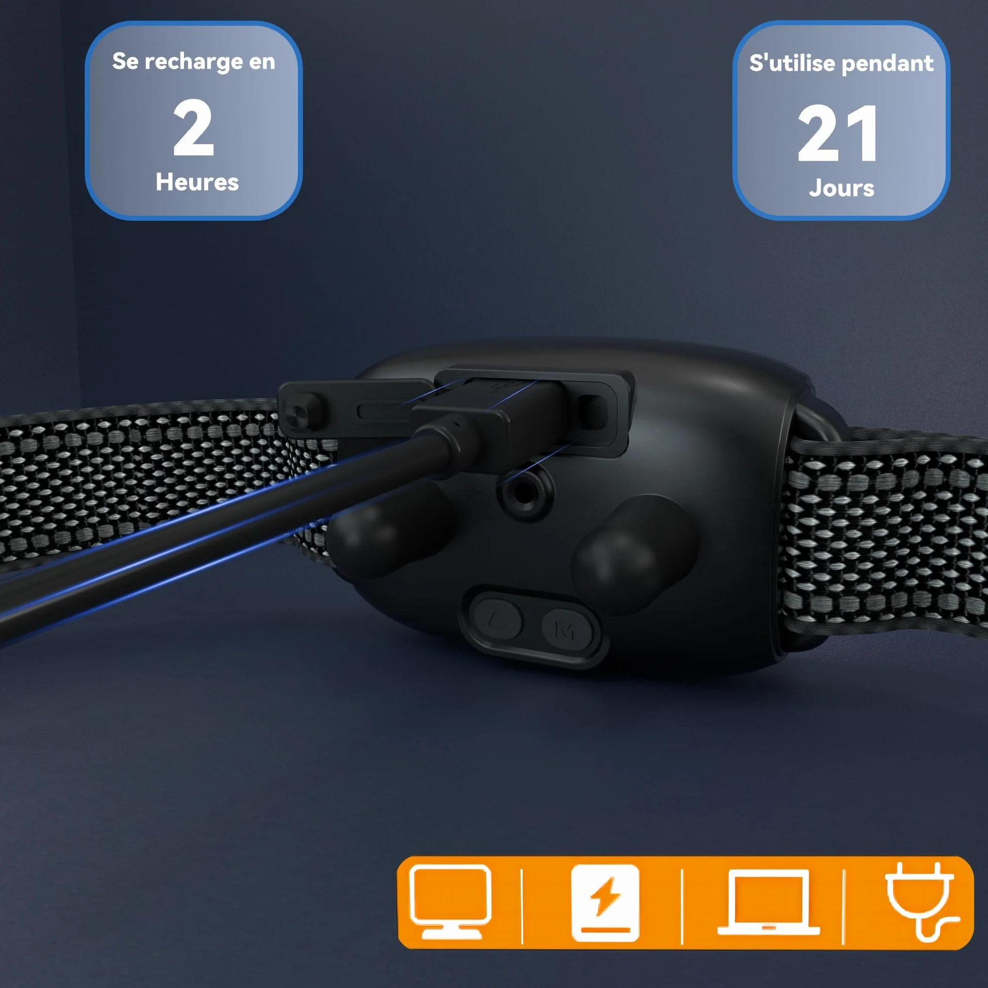 Collier Anti Aboiement Chien, Détection Intelligente, 4 Modes Vibration/Choc/Son, 8 Niveaux, Rechargeable