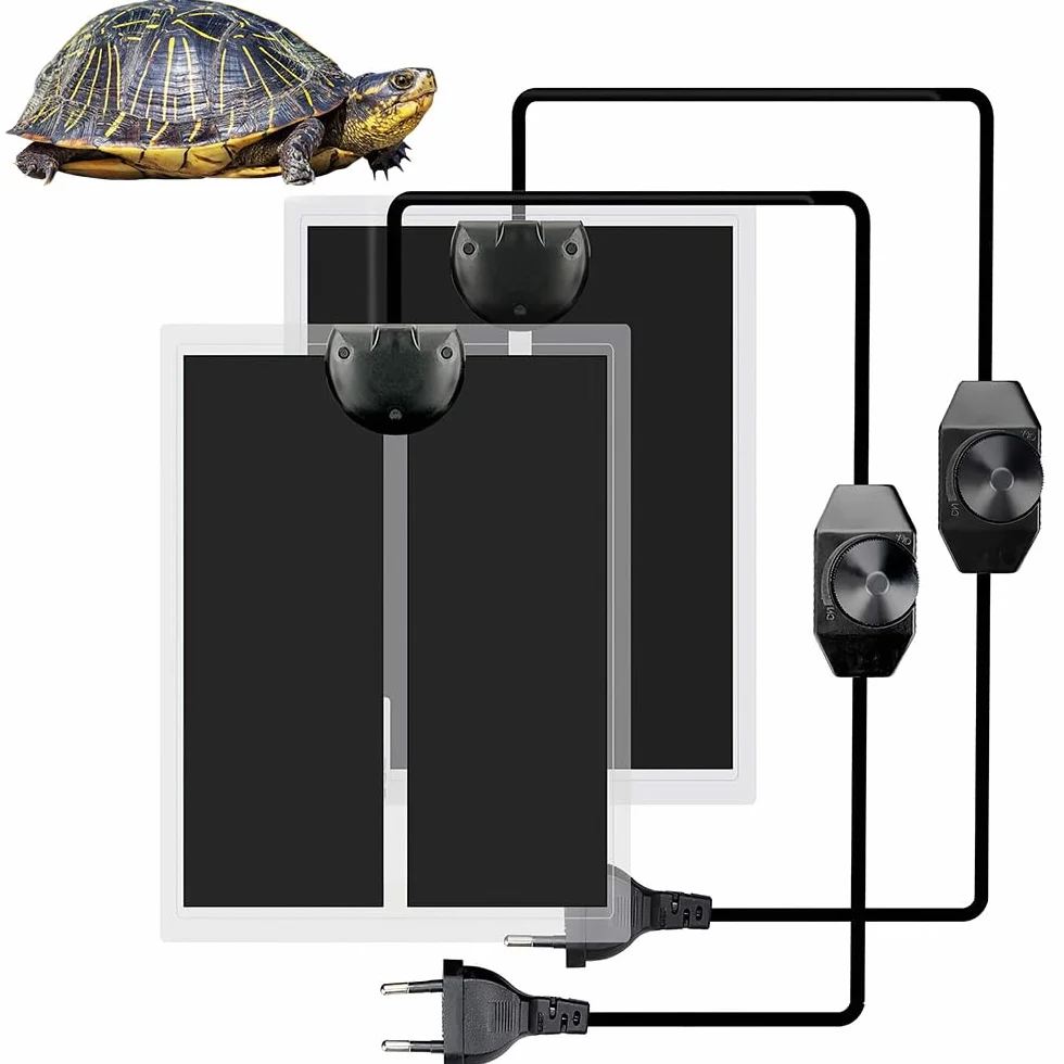 Tapis Chauffant Reptile 5W pour Terrarium avec Contrôle de Température Réglable 14x15cm