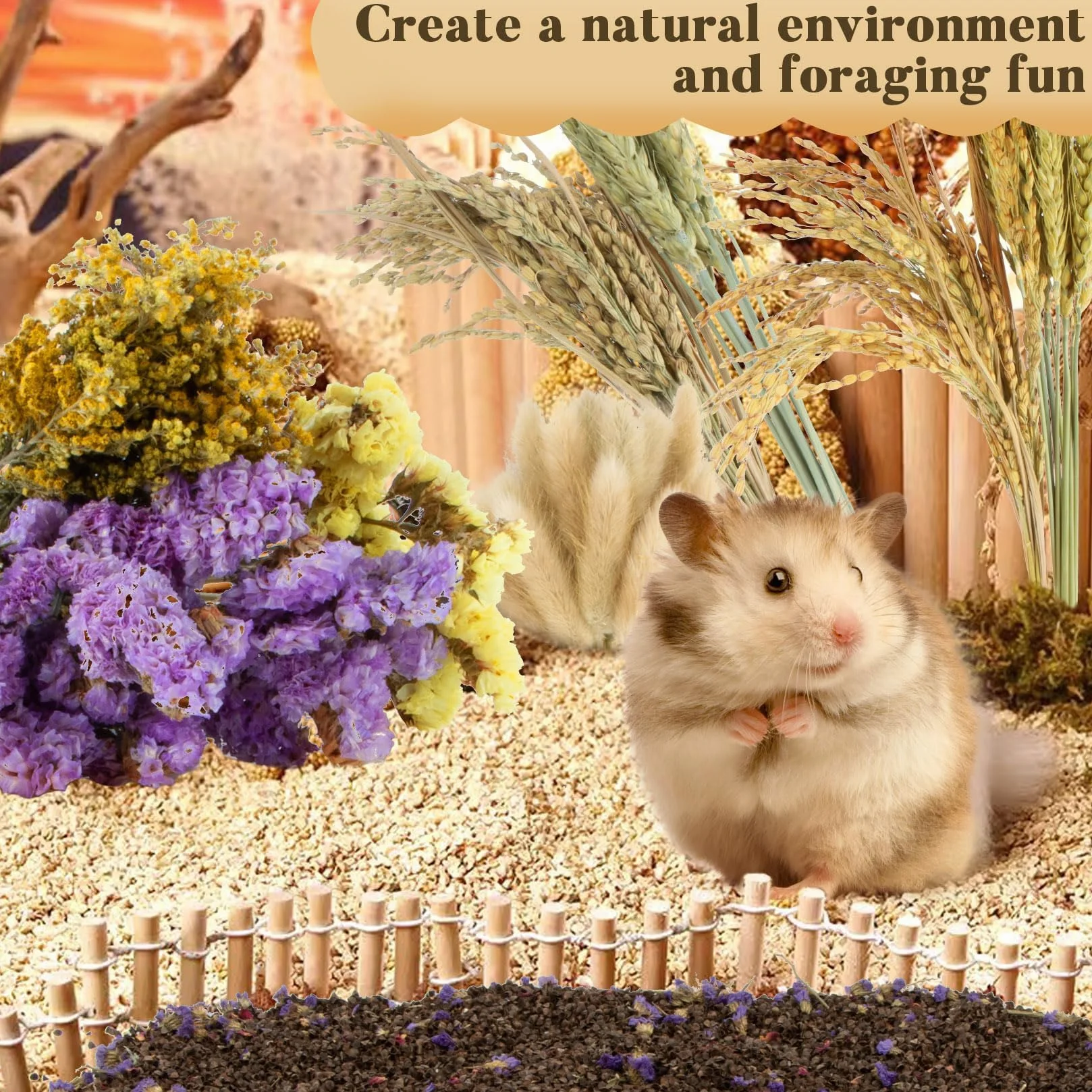 Sukh Lot de 60 sprays naturels pour hamster - Pour hamsters nains syriens, gerbilles, lapins, autres animaux domestiques