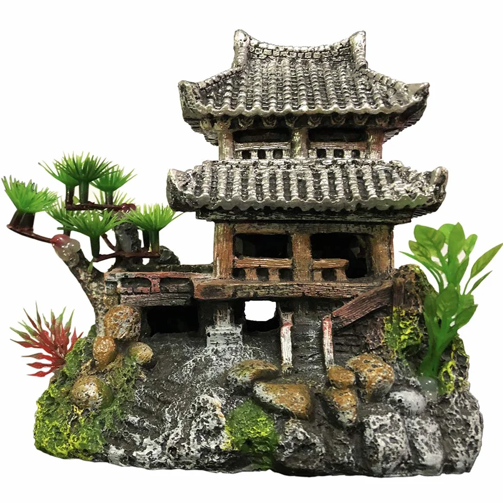 SLOCME Décoration classique en résine pour aquarium - Château réaliste