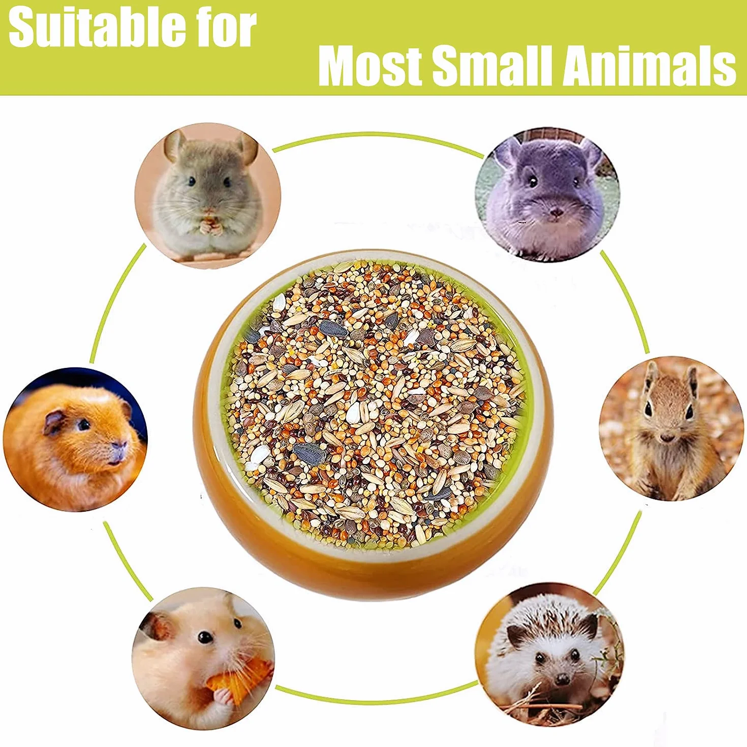 Lot de 3 Mangeoire en Céramique pour Rongeur Gamelle Petits Animaux Hamster Cochon d'Inde