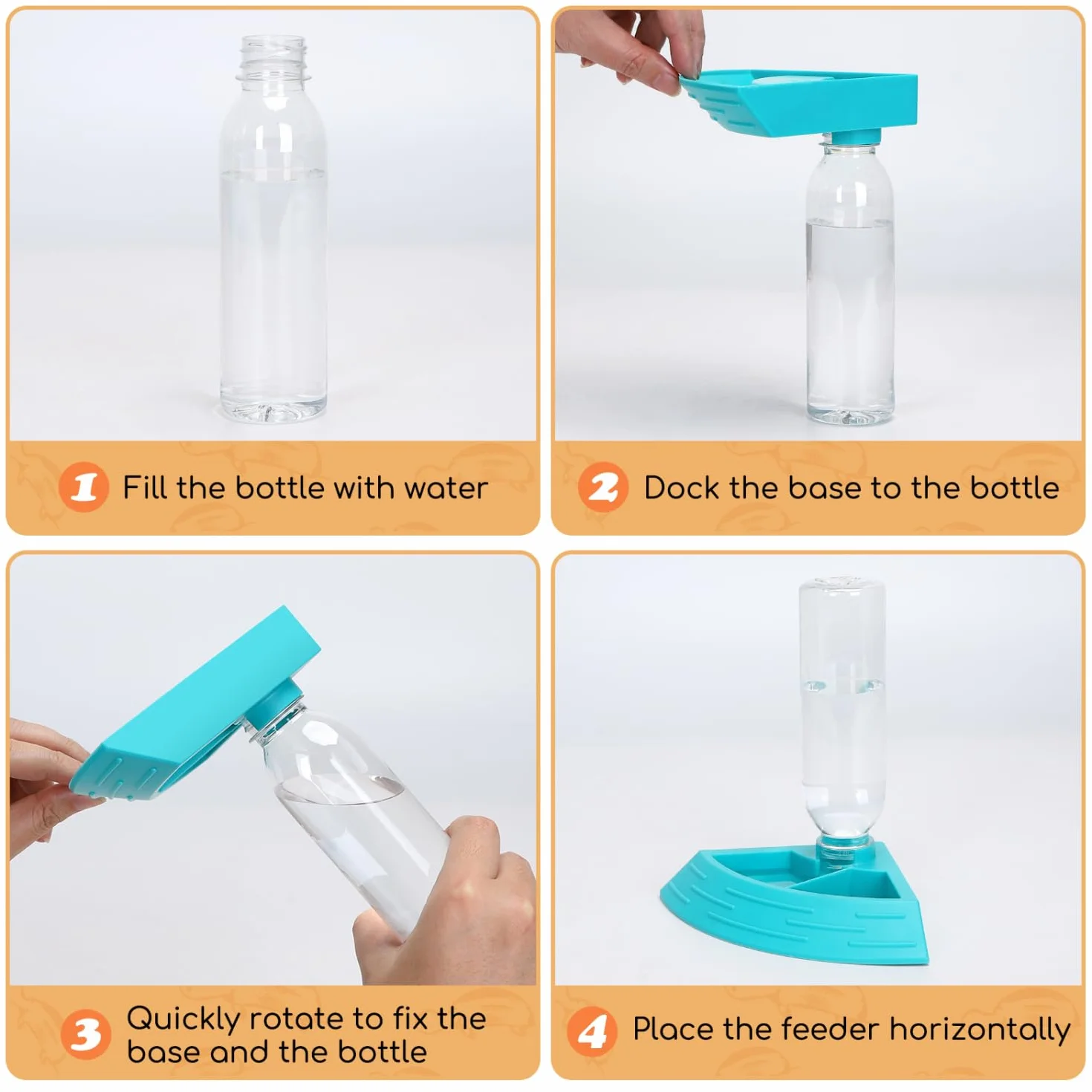 Nobleza Distributeur d'eau pour Reptile Abreuvoir Tortue Mangeoire 2 en 1 Anti Débordement Plastique Bleu Taille S