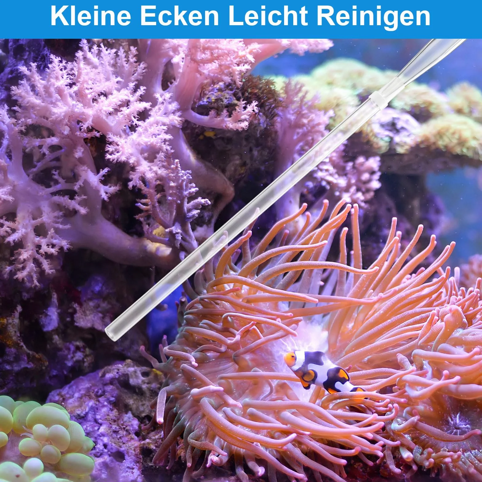 prota Grande pipette d'aquarium - 45 cm - 50 ml - Extra longue - Avec tube d'extension de 25 cm de long - Nettoyeur manuel - Changement d'eau d'aquarium - Accessoire de nettoyage