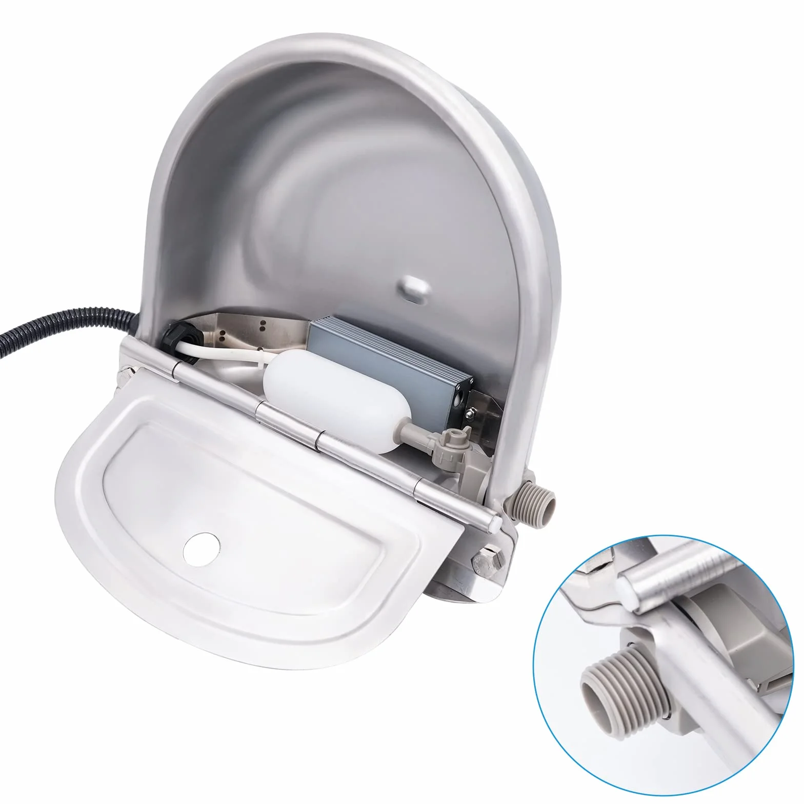 Abreuvoir Chauffant Automatique en Acier Inoxydable 220V pour Chevaux et Bovins