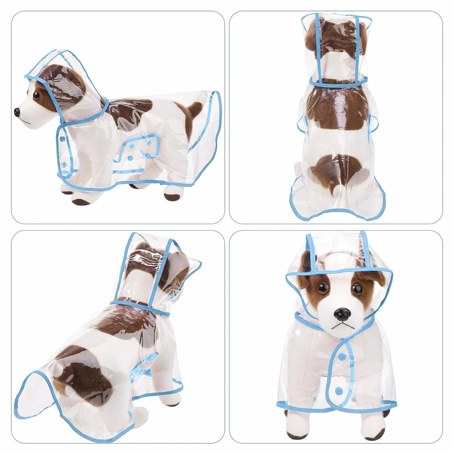 PETCUTE Manteau de Pluie Imperméable pour Chien avec Capuche Transparent PVC