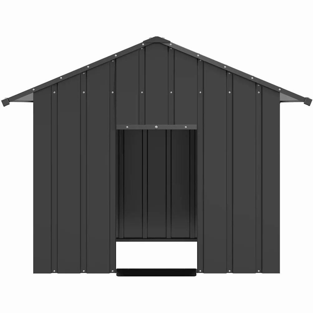 Chenil d'extérieur pour Chien, Enclos Cage Métal avec Toit Noir 131x101x102 cm Acier galvanisé