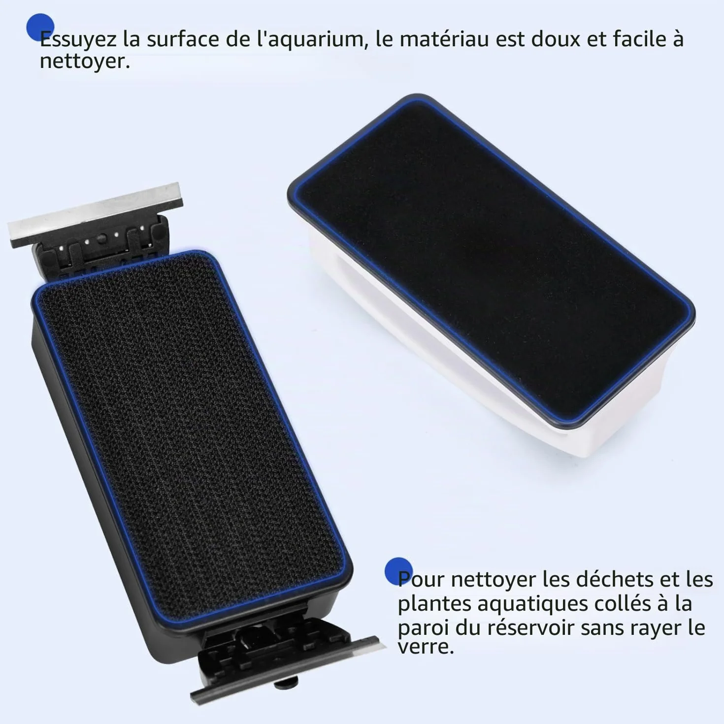 Nobleza Double Aimant Nettoyeur Aquarium Grattoir Magnétique Puissant Taille M 13.8x5x8cm
