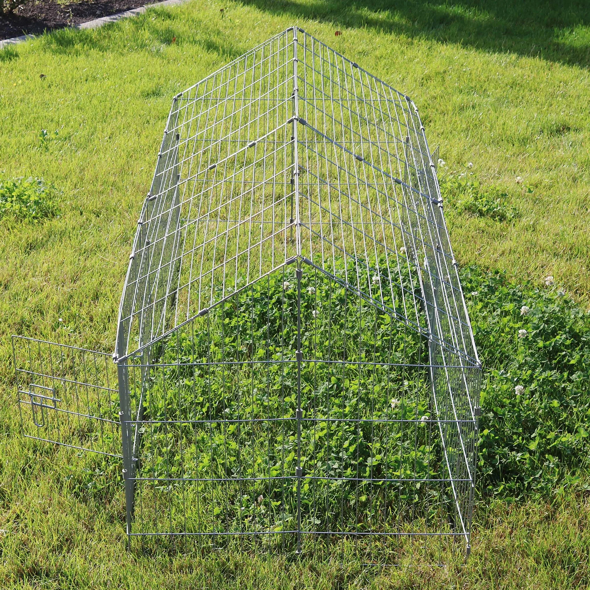 Wiltec Enclos pour Petits Animaux 1800x750x750 mm Acier Clôture avec Toit Grillagé