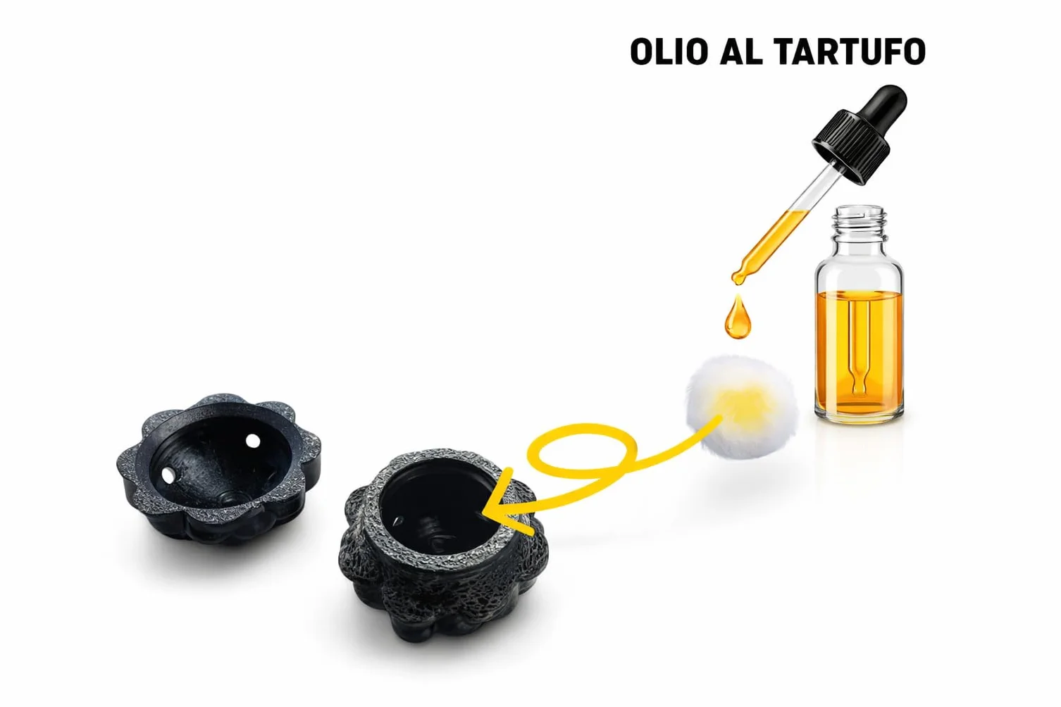 Lot de 3 fausses truffes d'entraînement pour chiens en plastique noir réutilisables Ø 36 × 37 mm