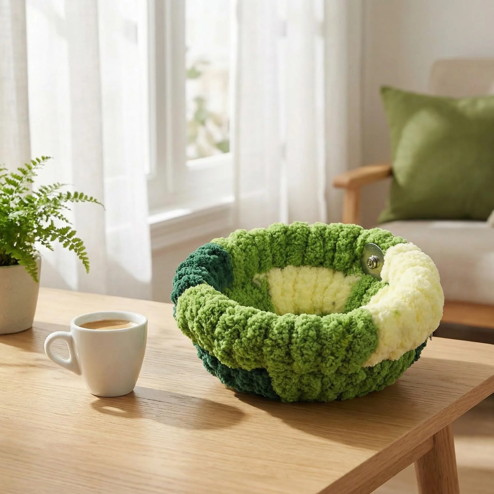 Abaodam Grand Nid Chaud pour Perroquet en Polaire Vert Forêt, Nid de Reproduction Demi-Cercle Grosse Taille