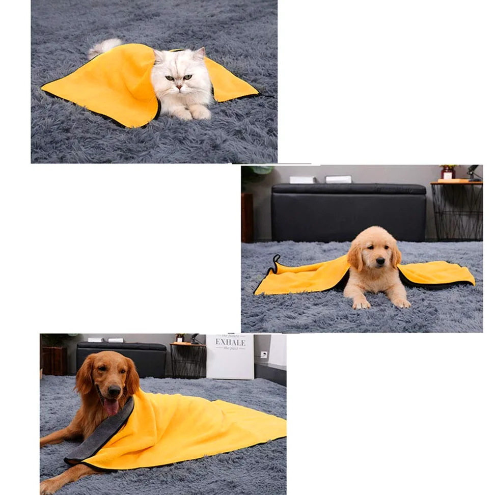 Super Absorbant Serviette pour Chien pour Animaux de Compagnie Serviette de Bain à Séchage Rapide Serviette pour Chien et Chats