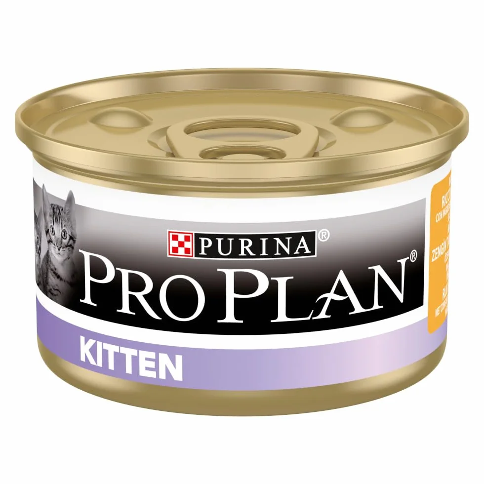Pro Plan JUNIOR Mousse riche en Poulet 85g Boites repas pour Chaton Lot de 24