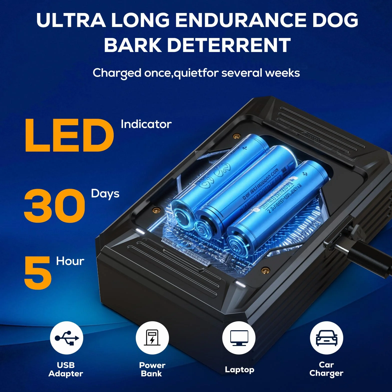 Dispositif Anti Aboiement Chien Ultrasons 3 Modes 33 Pieds Grands Petits Chiens Extérieur Intérieur