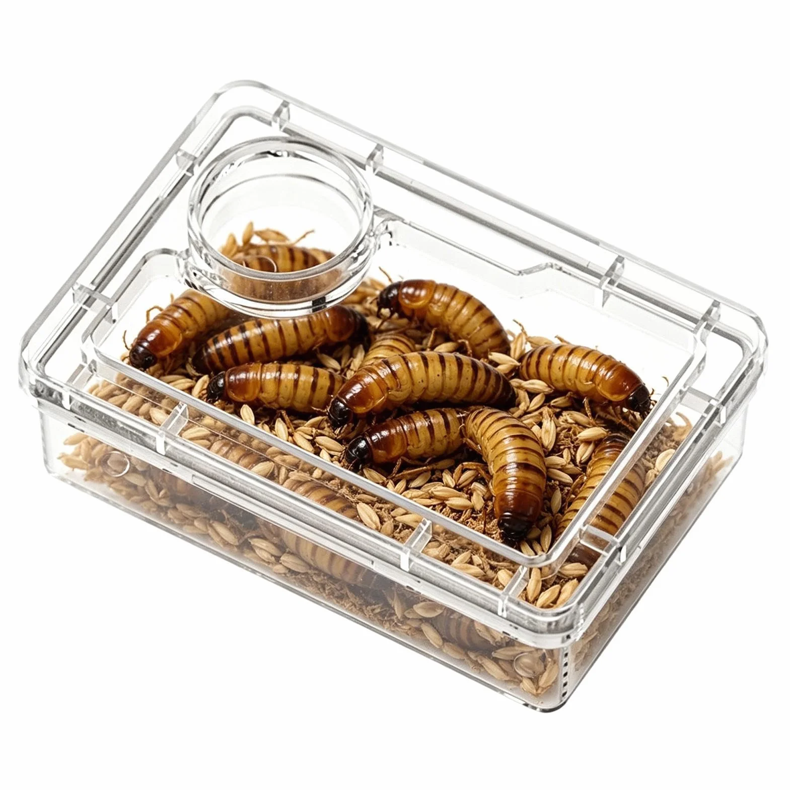 Gamelle pour Reptiles Anti-Fuite avec Compartiment Transparent pour Lézards, Iguanes, Caméléons