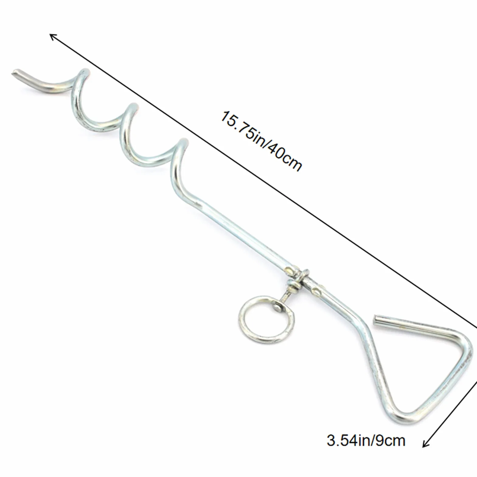 Piquet et câble d'attache pour chien en acier, spirale 40,6 cm, 5 m, extérieur
