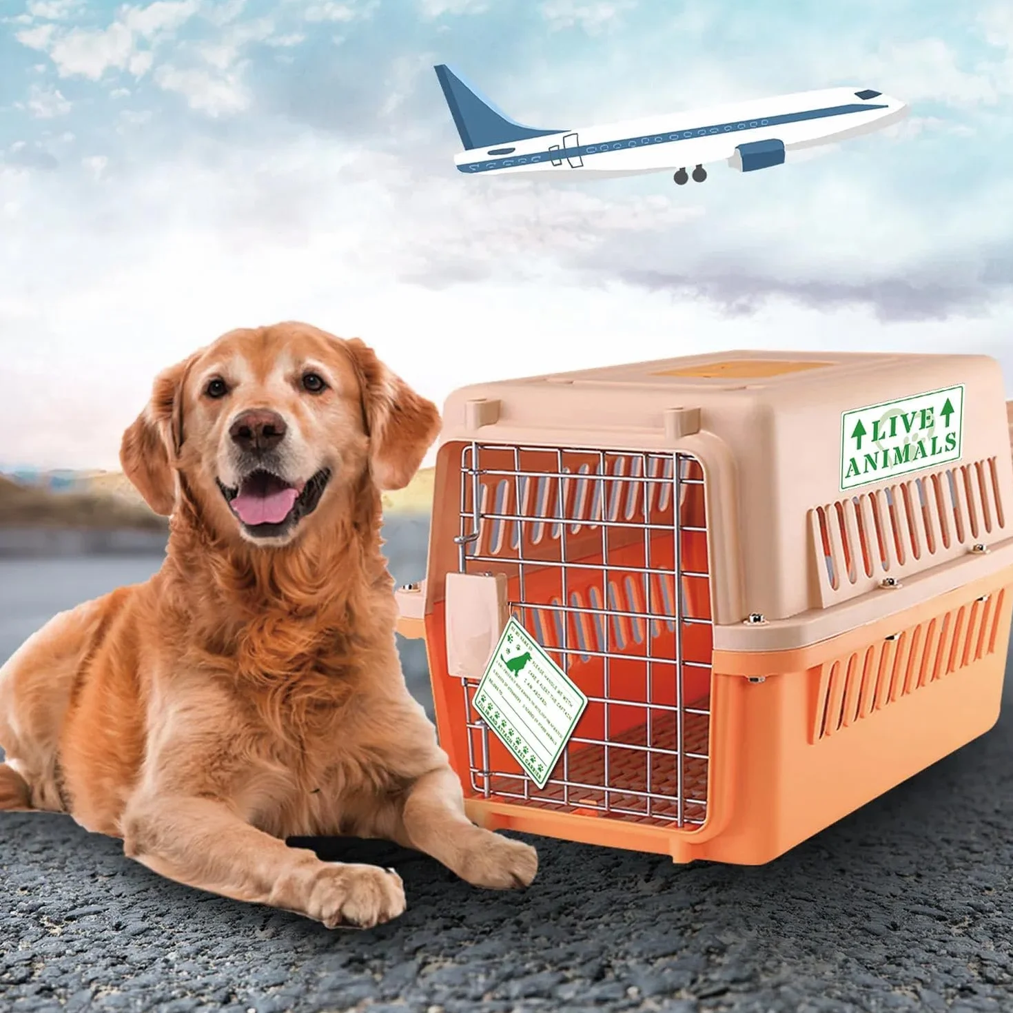 Live Animals Stickers with Arrow for Air Cargo Crate Shipping Handling Instruction Labels