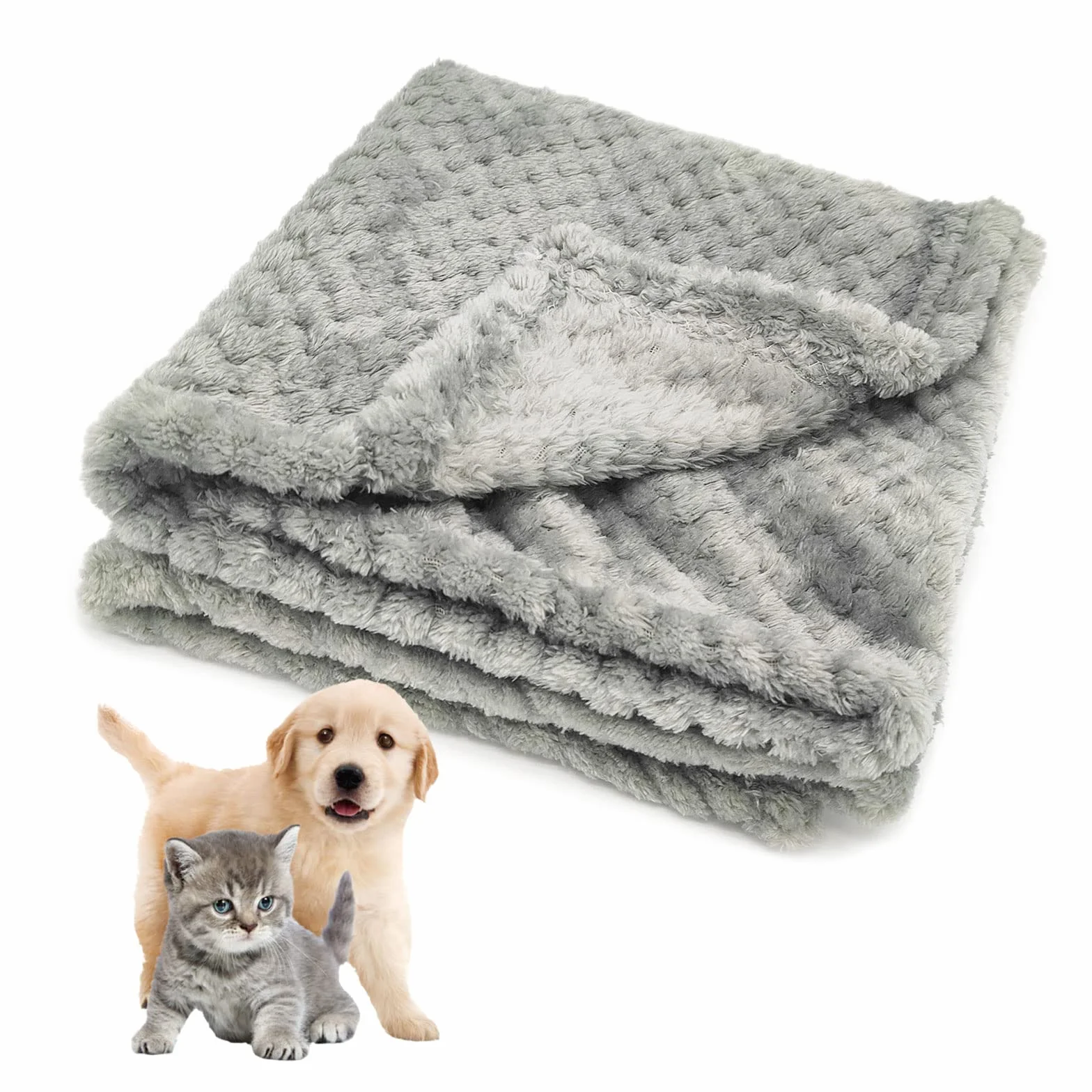 Couverture douce pour chien et chat en polaire lavable 70 x 50 cm gris
