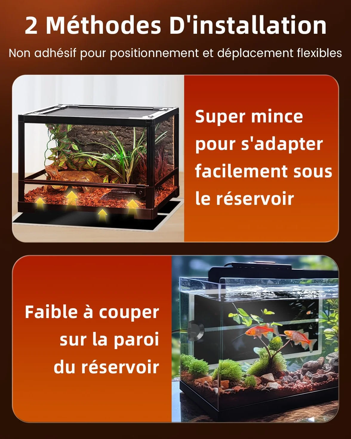 Glowup 7W Reptile Vivarium Tapis de Chauffage avec Réglage de la Température pour Reptiles, Tortues, Serpents, Lézard
