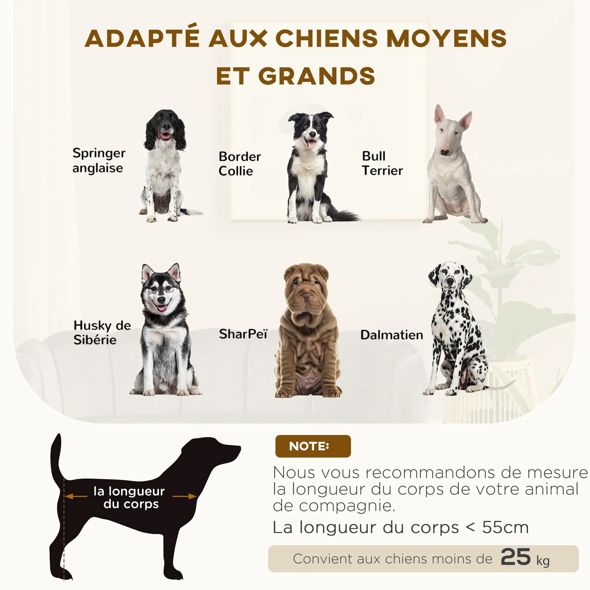 PawHut Canapé Chien lit Velours Gris 98L x 60l x 35H cm