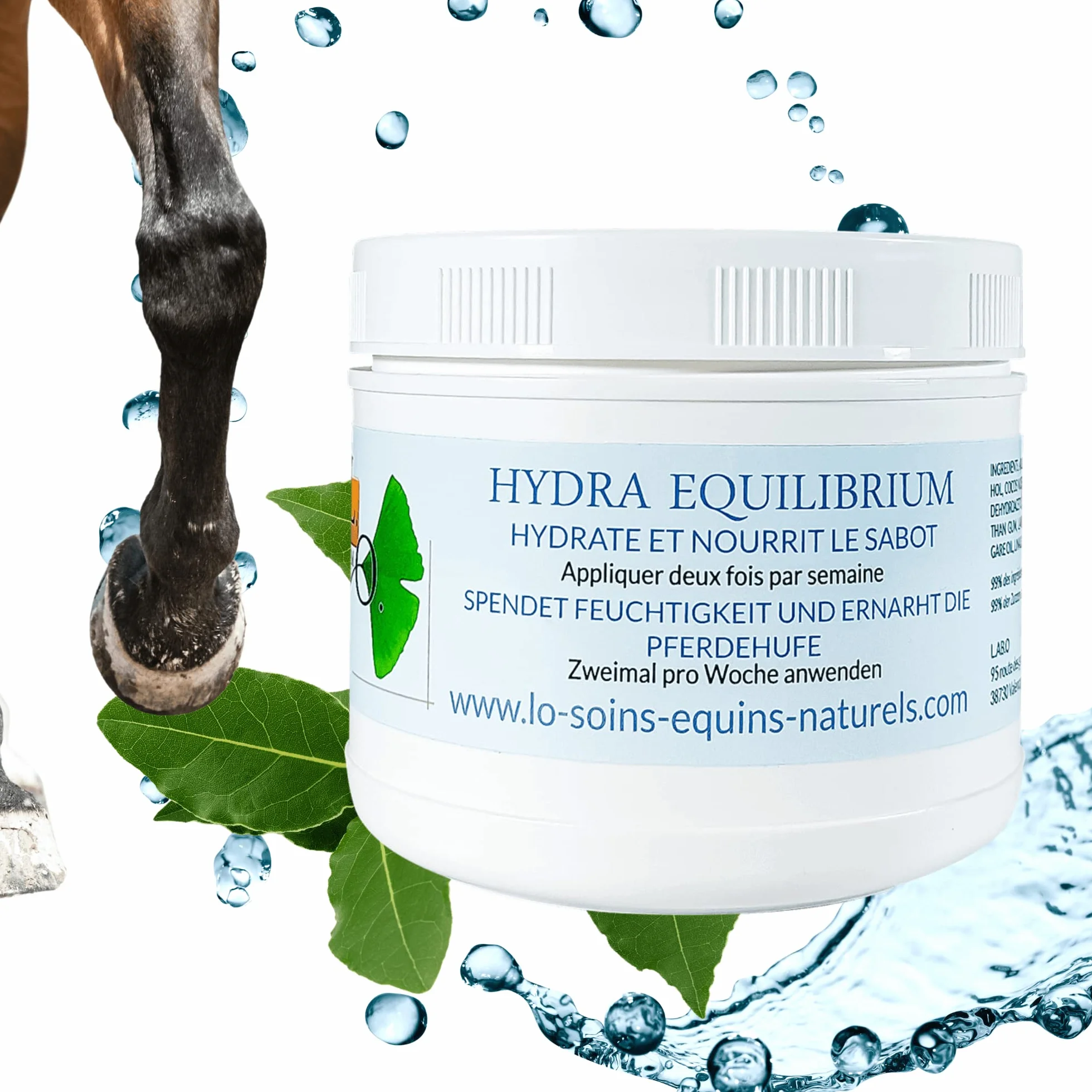 Hydra Equilibrium - Soin, graisse, onguent naturel hydratant pour cheval (sabot sec et cassant) (Hydra Equilibrium 500mL)