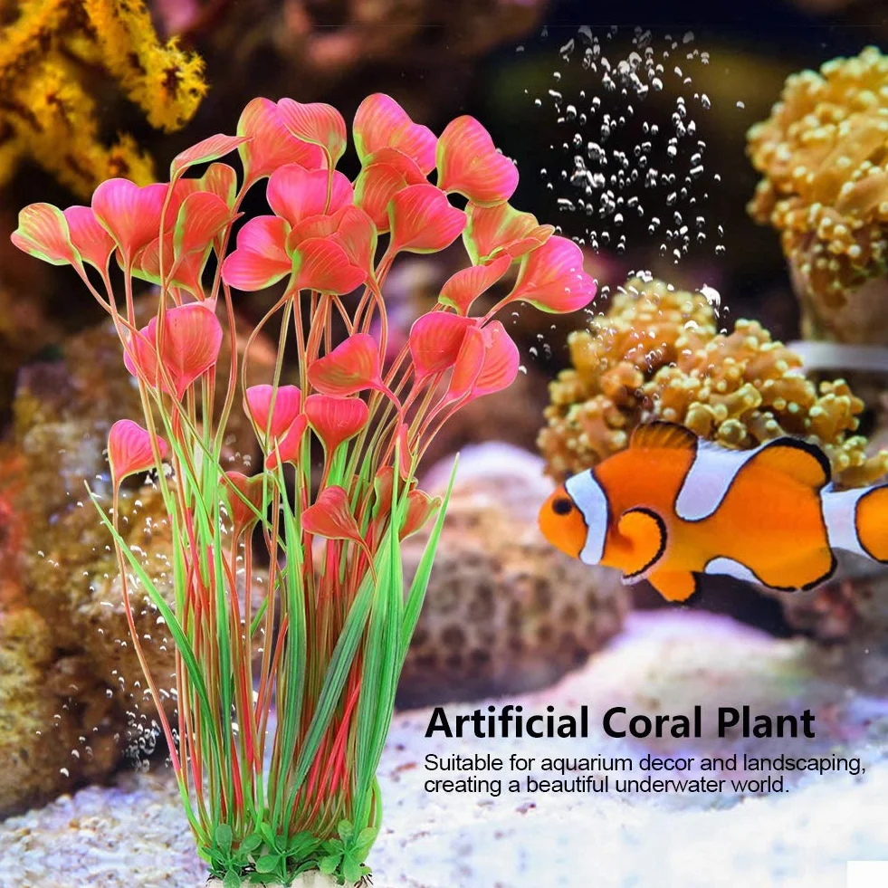 HEEPDD Plantes d'aquarium artificielles Simulation, décorations réservoir Poissons Plastique herbe eau