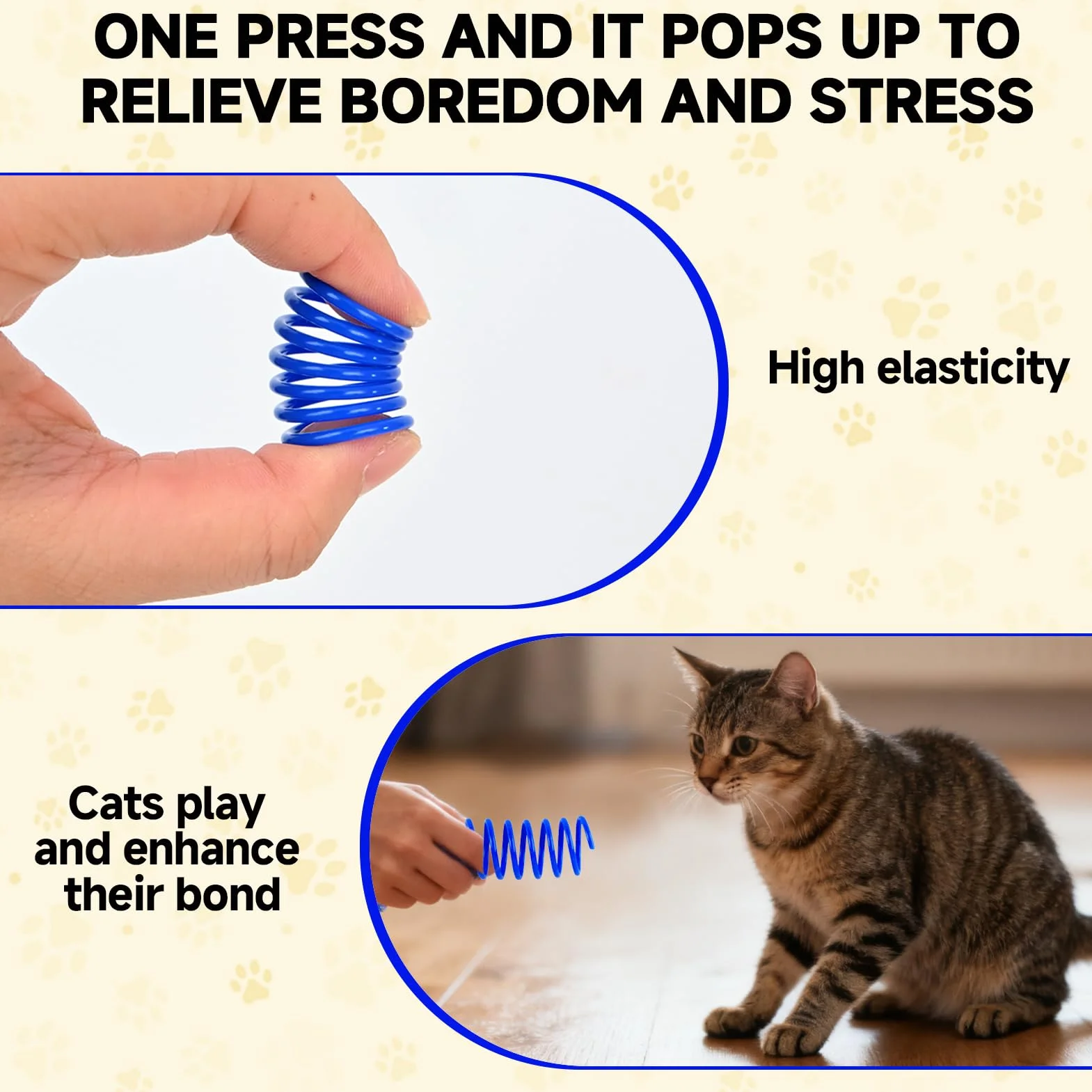 Lot de 24 Ressorts à Chat Jouets Interactifs, Jouet à Ressort pour Chat avec 4 Couleurs pour Chats Actifs