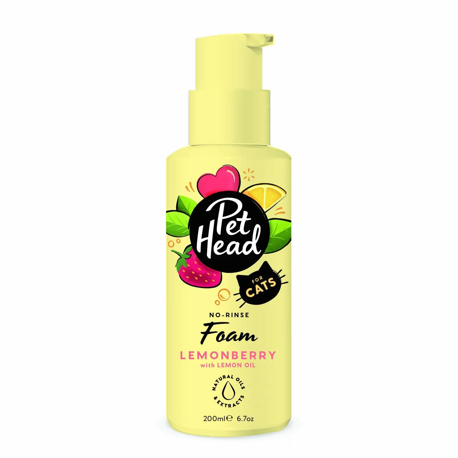 Pet Head Felin' Good Mousse sans rinçage pour Chats 200 ml Shampoing sec parfum fruité aloe vera