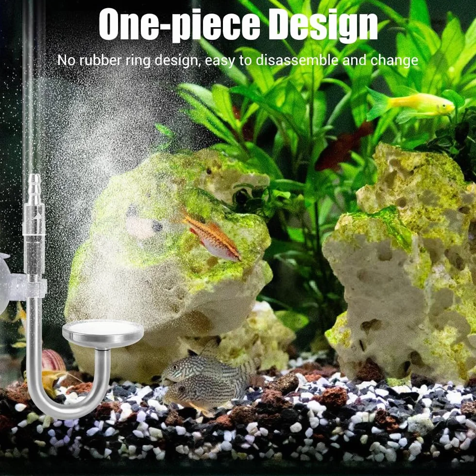 Atomiseur de CO2 en Acier Inoxydable pour Aquarium 4/6 mm avec Clapet Anti-retour