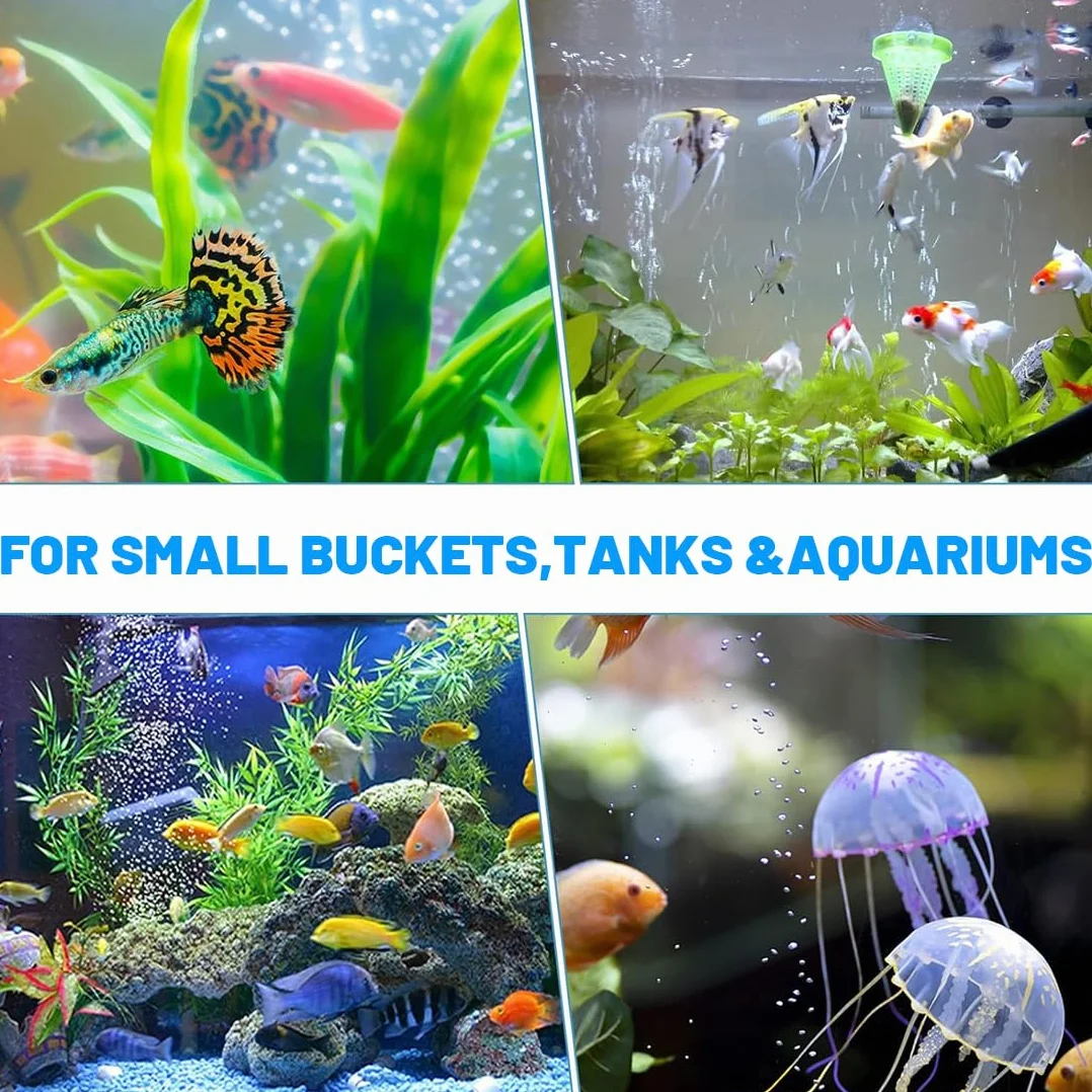 Lot de 4 Pierres à air d'aquarium, Diffuseur d'oxygène à bulles pour étangs