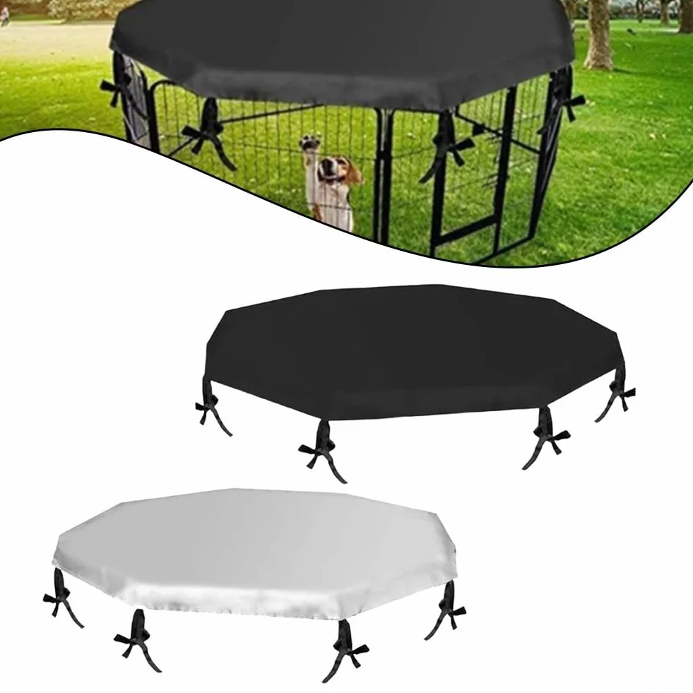 Housse de parc extérieur pour chien 8 panneaux imperméable tissu Oxford anti-UV
