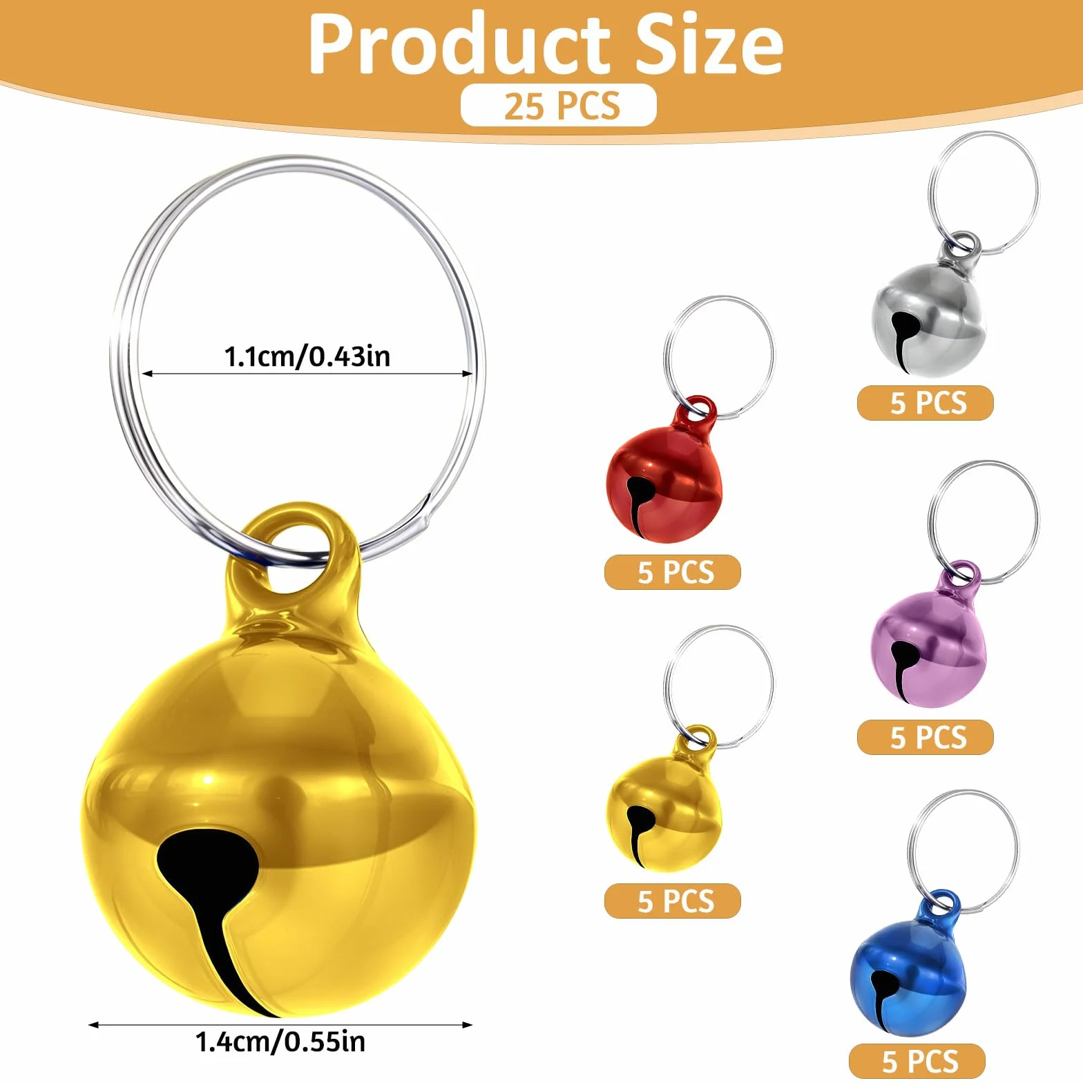 Clochettes colorées pour animaux de compagnie, son net, pour chat et collier chien, anti-perte, pendentif dressage