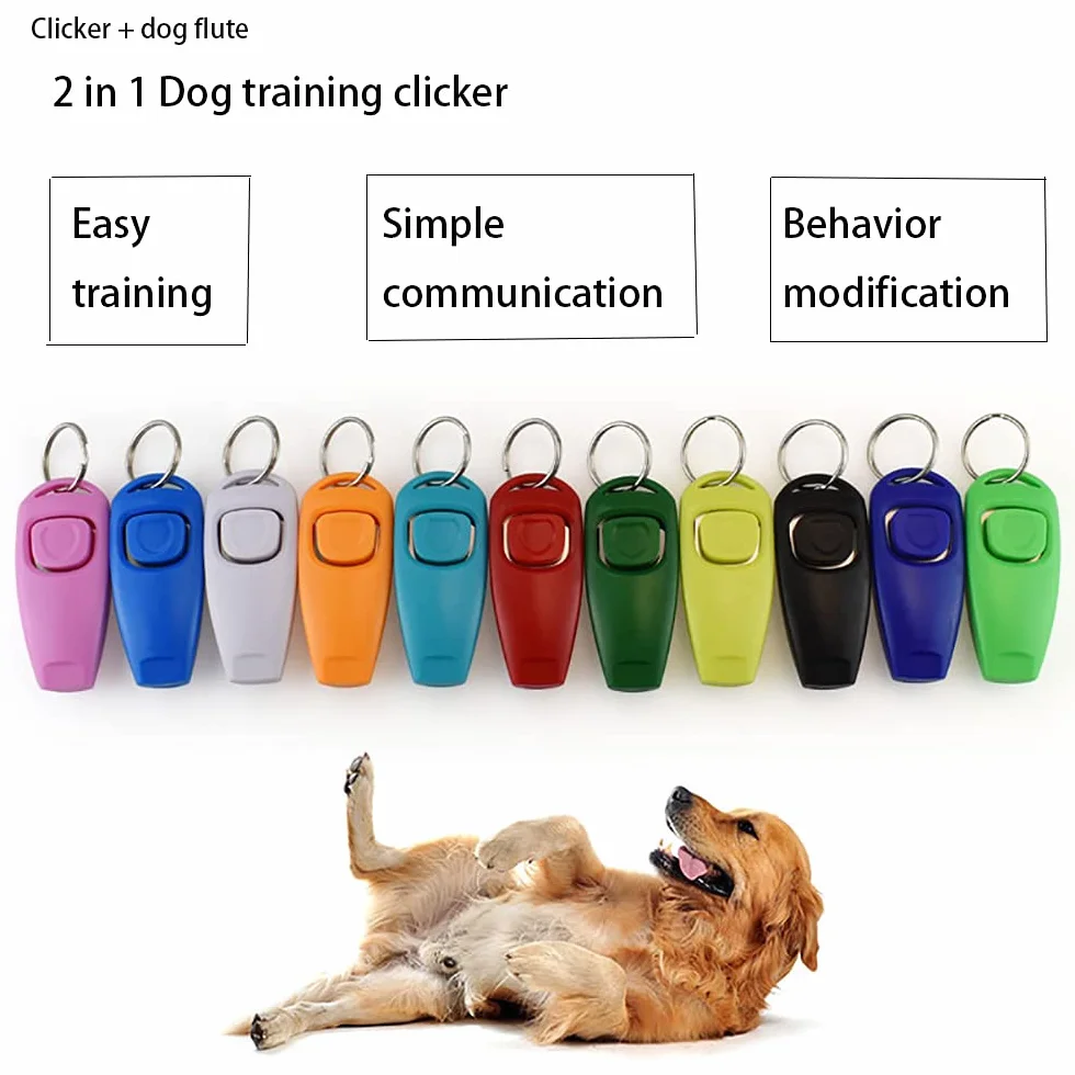 Clicker et sifflet 2 en 1 pour chien et chat Rouge