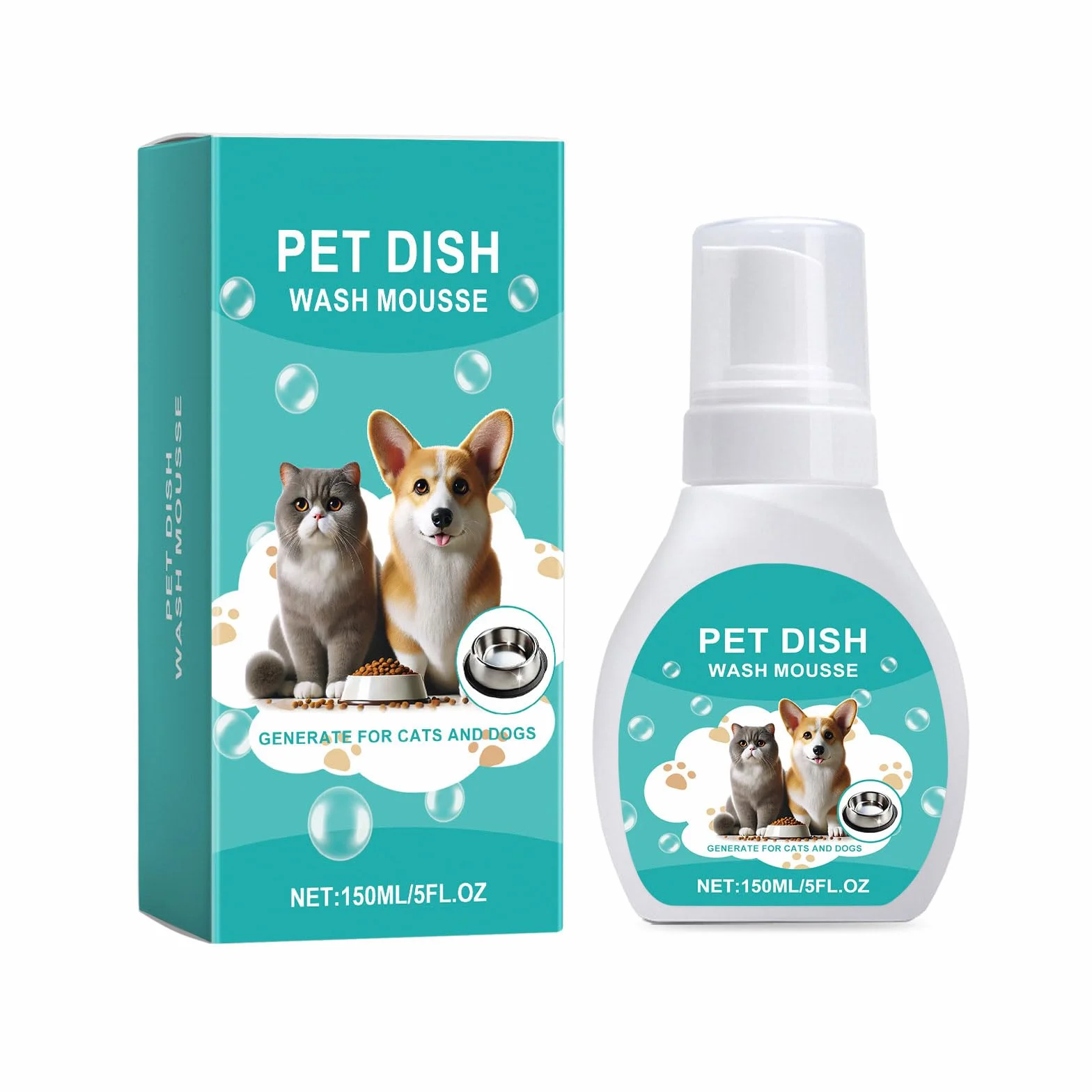 Mousse nettoyante pour gamelle animal domestique 150 ml usage quotidien nettoyage doux