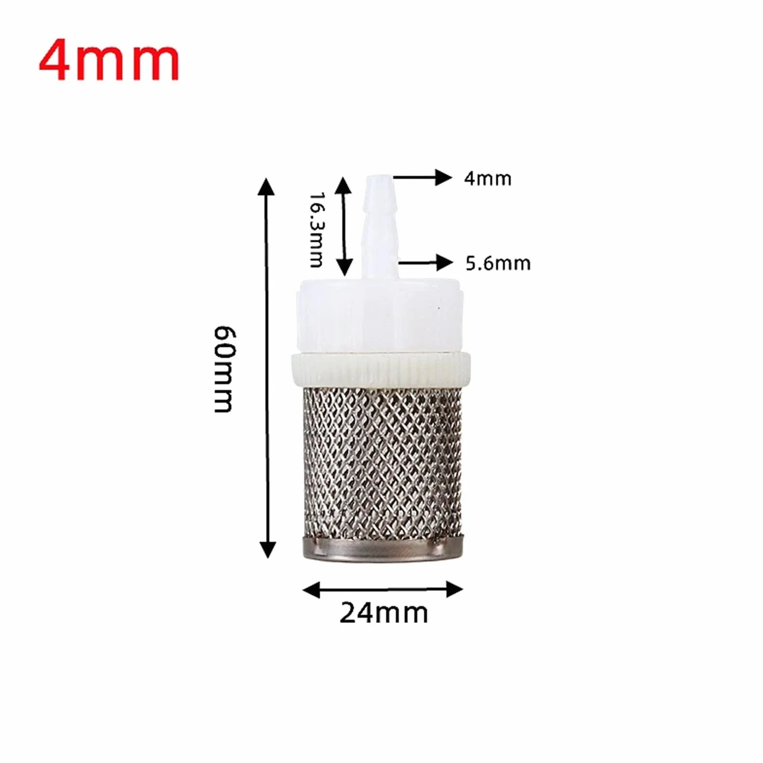 Filtre de Tuyau en Acier Inoxydable, 4 6 8 10 12 14 16 20mm, Protection de la Pompe à Eau d'aquarium, Irrigation Goutte-à-Goutte, Eau agricole, Filtre à Mailles(4mm)