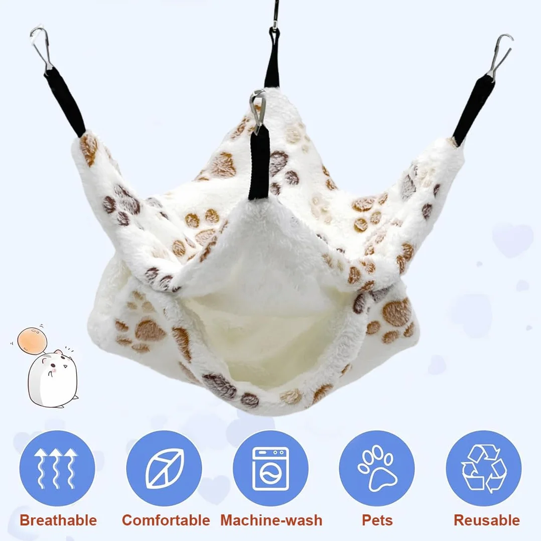 WeddHuis 1 Pièce Hamac pour Cobaye pour Ratons laveurs Petits Animaux Doux Chaud Flocon de Laine Animaux de Compagnie Accessoire de Cage Hamac pour Petits Animaux pour Dormir Hamster (Étoile)