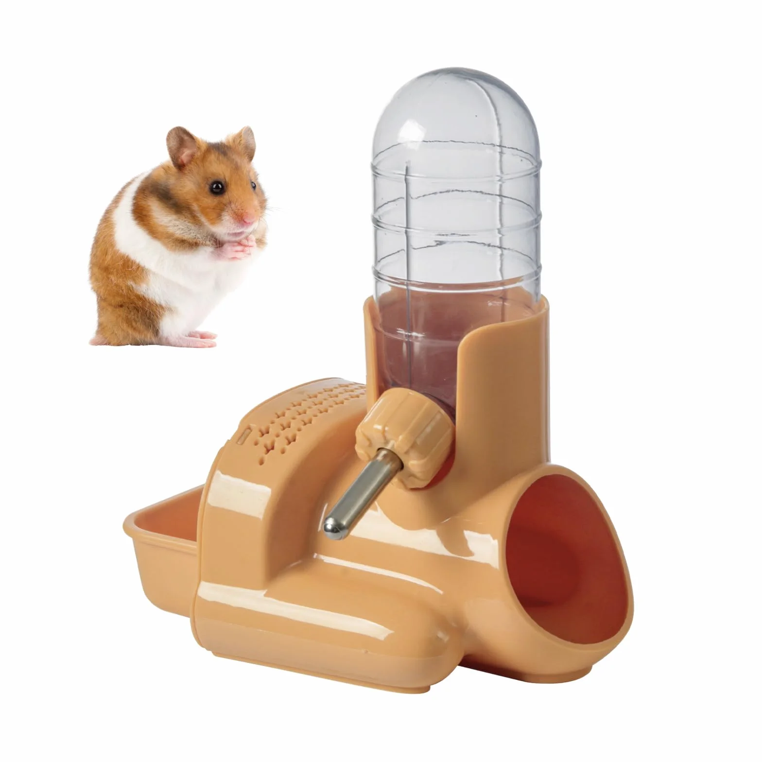 Abreuvoir pour Hamsters Suspendu avec Support Petite Bouteille d'Eau Orange