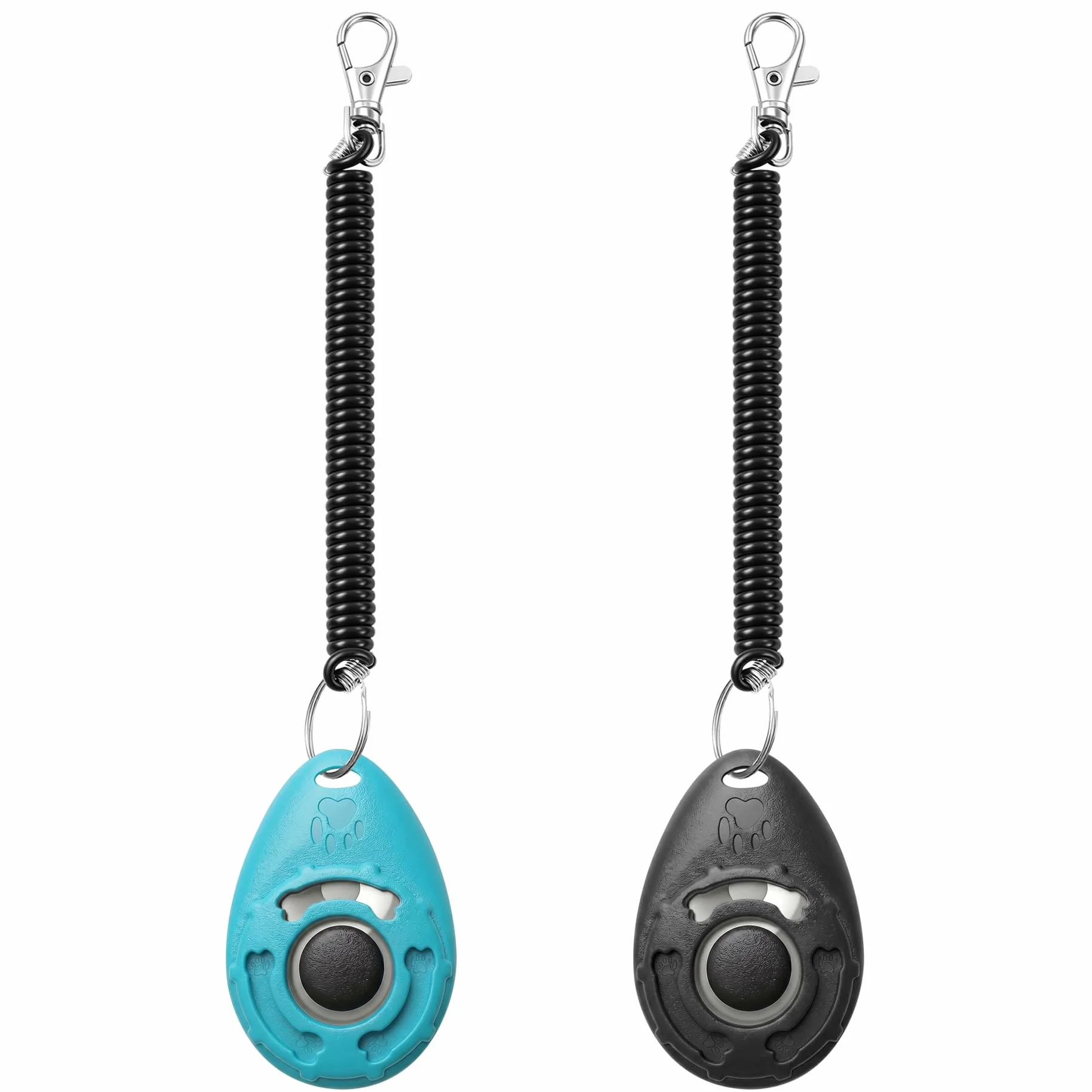 Clicker de Dressage pour Animaux de Compagnie avec dragonne – Clicker de Dressage pour Chien (Nouveau Noir + Bleu)
