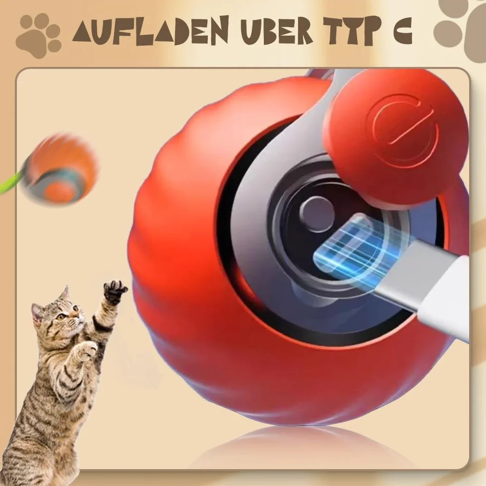 Catnat 2026 Jouet Interactif Speedy Tail pour Chat avec Queue en Peluche (Bleu)