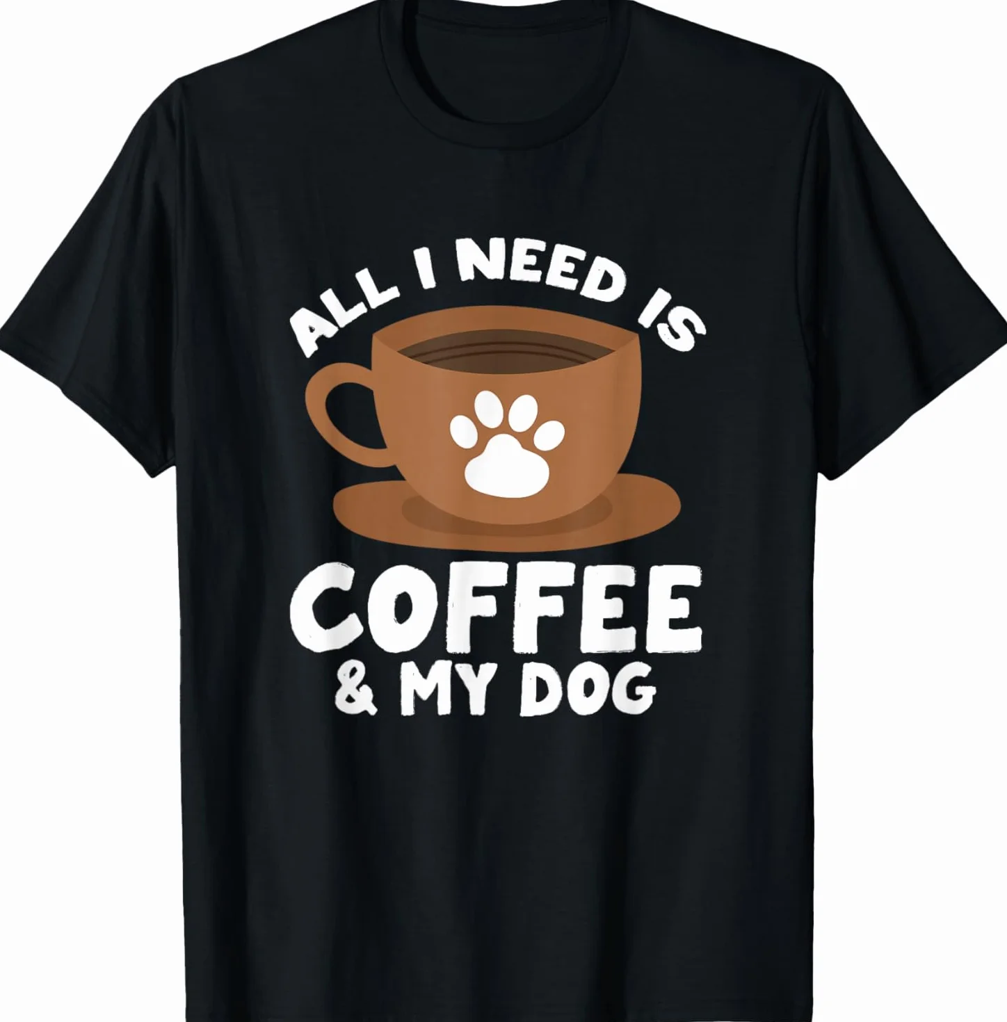T-Shirt Conception d'impression de patte de café de chien