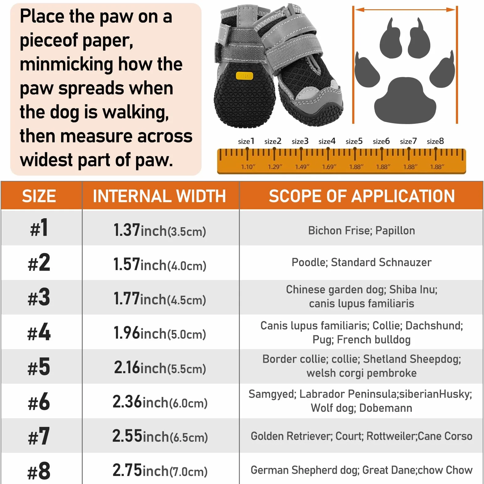 Bottes pour Chien Bottes Pours Chien Respirantes avec Griffes antidérapantes Botte pour Chiens réfléchissantes pour la Neige et la randonnée (8)